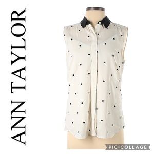 ✨Ann Taylor Polka Dots Sleeveless Blouse Women Size S✨
